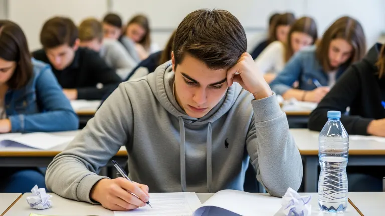 Concentración al presentar un examen